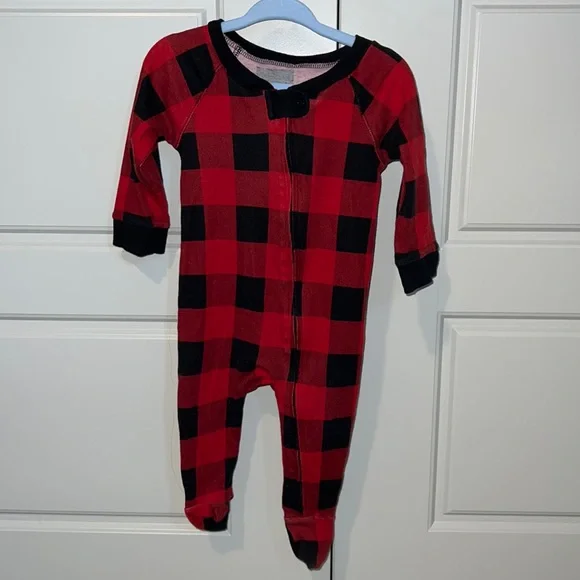 Wondershop Pajamas Baby Holiday Buffalo Check Flannel Footed